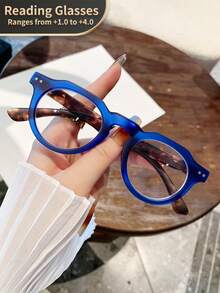 1 件弹簧铰链猫眼复古老花镜，透明镜片电脑阅读器，放大倍数 +1.0 至 +4.0，男女皆宜 - 透明 - 查看 17