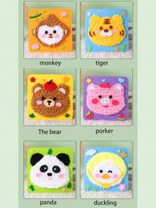 1pc DIY Sewing Craft Kit For Kids, Christmas Handmade Toys, Christmas Small Gifts, Santa Claus, Snowman, Christmas Tree, Reindeer, Gingerbread Man, Creative Cartoon, Knitted Embroidery Painting, Material Pack, Educational DIY Craft Kit,Diy,Embroidery Kit,Embroidery