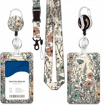 יחידה אחת (קליפס לתג + שרוך + מחזיק כרטיס) קליפס תג זיהוי מורה פשוט בצבע חום, מחזיק כרטיס שם מסתובב 360 מעלות, סליל תג אחות רב-תכליתי, שרוך נשלף וניתן להסרה, מתאים לעובדי בריאות, עובדים סוציאליים, אחיות, ציוד משרדי יוניסקס, מתנה ליום האחות