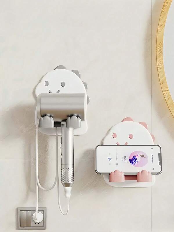 Wandmontierter Haartrockner Halter Rack, Badezimmer Föhnständer, ohne Bohren erforderlich