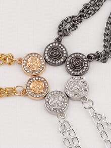 1 件/4 件优雅裤子和袖子磁性按扣，可调节袖口和窗帘夹，金属下摆夹用于改变衣服长度，可拆卸和可调节，无需钉子或缝纫