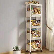 1pc Movable Utility Cart, Multi-Tier Storage Rack For Snacks, Fruits & Vegetables, Home/Kitchen Use