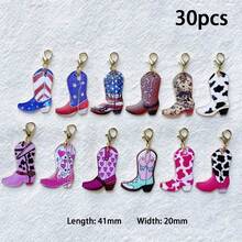 50/30/10 buc cizme de cowboy western mixte, pălării, pandantive, decor cu imprimeu vintage, potrivit pentru brățări, coliere, brelocuri, accesorii pentru cercei în stil boho DIY