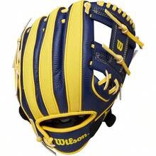 A200 Youth 10 Baseball Glove - 海軍藍/黃色 + 10 英吋 + 右手投擲 - 查看 2