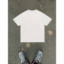 Men'S Graphic T-Shirt - Bold Lip & Teeth Design, Lightweight Knit Fabric (180gsm) - Edgy Casual Streetwear Tee For Parties, Concerts, Everyday Outfits - Machine Washable Summer Shirt - Birthday/Father'S Day Gift For Him - White Regular Fit Crewneck Top, Concert Outfit, Statement Piece, Soft Texture, Short Sleeve Shirt, Young Adults - 白色 - 查看 2