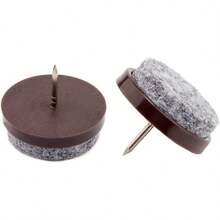 15 deslizadores de muebles redondos de fieltro grueso de 27 mm de color marrón para sillas, mesas, escritorios, gabinetes de postres, sofás, patas y pies de sofá, antideslizantes