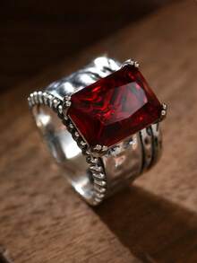 1 Stück Boho-Stil Vintage Silber Damen Ring, geeignet für Hochzeit, Verlobung und täglichen Gebrauch