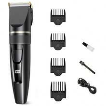 ShenFire 男士理发器，专业理发器带液晶显示屏，无线胡须修剪器，可充电理发器套装带4个梳子导板