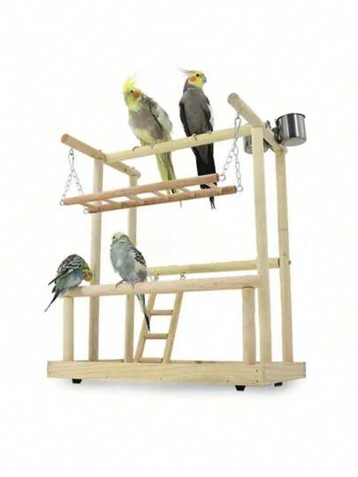 Parrot Climbing Frame, Medium/Small Bird Perch & Exercise Stand, Cage Accessory Playset, Claw Grinding Bird Rack