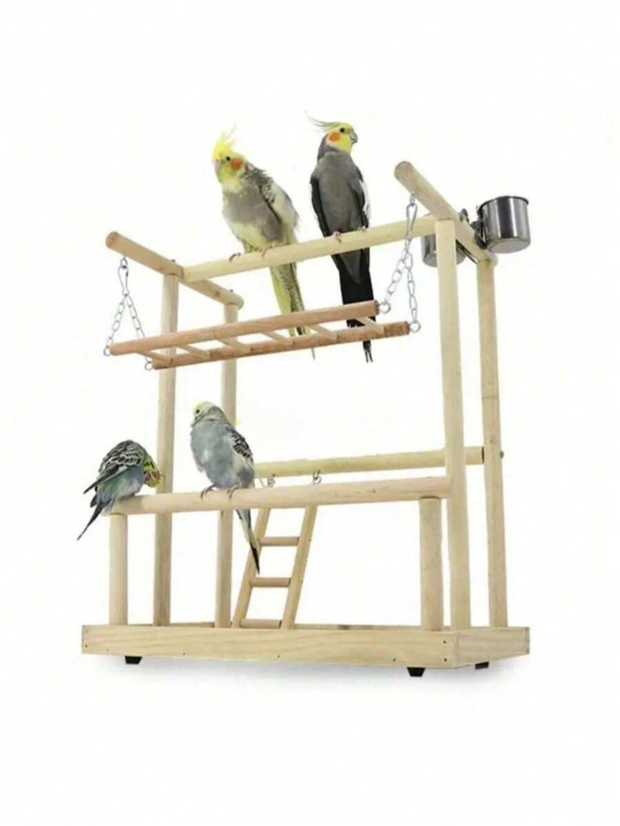 Parrot Climbing Frame, Medium/Small Bird Perch & Exercise Stand, Cage Accessory Playset, Claw Grinding Bird Rack
