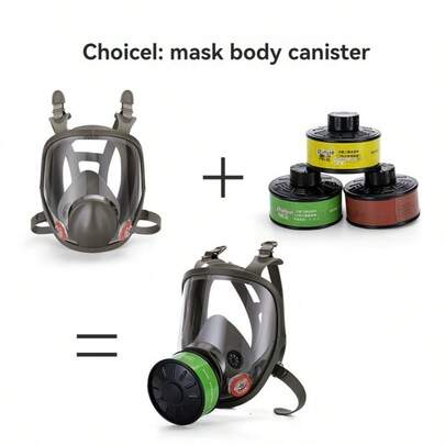6800A Helmask för andningsskydd, gasmask för syra/organisk/ammoniak, färg, kemikalier, bekämpningsmedel, laboratorie-, dammskyddande, multifunktionsfilter