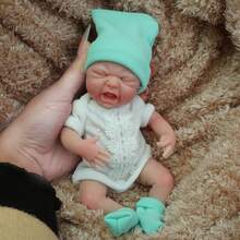 7 Inch Reborn Baby Doll , Silicone Doll Boy , Mini Realistic Newborn Baby Dolls Silicone Full Body With Feeding Accessories ﻿ - White - View 4