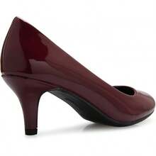 Women's Comfort Classic Round Toe Kitten Low Mid Heel Dress Pumps-2025 - 葡萄酒專利 - 查看 2