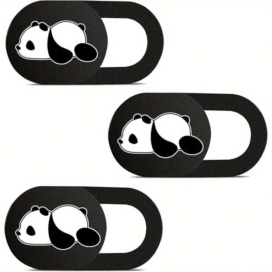 3pcs Cute Panda Pattern Webcam Cover Slide, Thin Fit For Laptop, Computer, Smartphone, Tablet To Protect Your Privacy And Security, Strong Adhesive (3 Packs - Panda Pattern)
