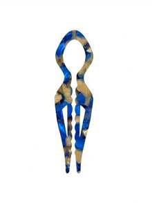 1个醋酸纤维发夹 - 11厘米小球蓬松卷发魔法发夹,简约发夹,U型梳子,可垂于脑后,女士马尾卷发配件,优雅复古发簪,适合女性,马尾打结,正式和日常发型 - 派对、婚礼、日常使用发夹 - 优雅发饰礼品 - 彩色 - 查看 12