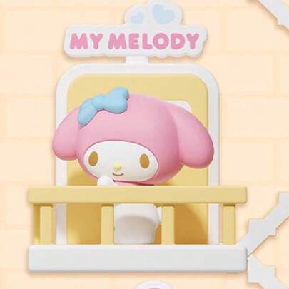 Miniso My Melody 攀爬梯磁性摆件，Q版 My Melody 设计，黄白相间栅栏，背面磁性吸附，自由组合，非常适合桌面装饰和生日礼物（1个）