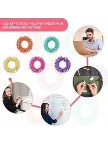 5/10/30PCS Spiky Sensory Rings, 10 Pack, Colorful Stress Relief Fidget Sensory Toys, Fidget Rings, Fidget Ring For Anxiety, Stress Relief Rings, Massager For Fidget ADHD Autism, Sensory Ring