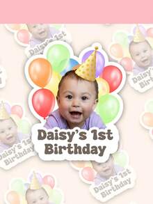 10/20/30PCS Personalized Photo Birthday Stickers, Personalized Text Label Stickers, Customizable Thank-You Stickers, Children'S Stickers, Stickers With Birthday Hats, Customized Baby Party Stickers, Multi-Purpose, Birthday Gifts, Cup Stickers, Dessert Bags, Gift Boxes/Bags, Anniversaries, Birthday Party Pairs, Students, Daughters, Sons, Family Essentials.Christmas - Multicolor - View 15