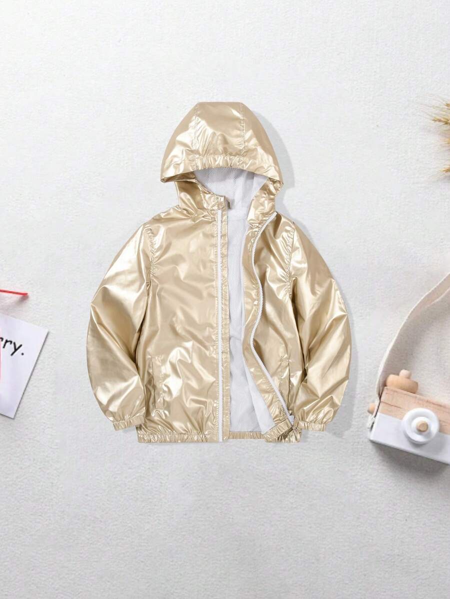 Tween Girls Loose Fit Waterproof & Windbreaker Jacket - Yellow - View 1