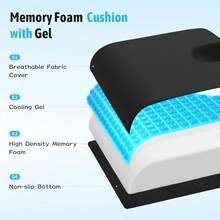 Cushion, Gel Wheelchair Cushion,Ergonomic Chair Cushions Office Chairs & Car, Relieve Sciatica, Back And Tailbone Pain, Removable Cover & Non - Slip Bottom, Black - Đen - Xem 3