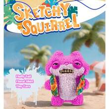 Spin Master ​ 假期系列：限量版丑萌海滩怪兽毛绒玩具 - 逼真牙齿、复古泳装和收藏级恶作剧（适合 4 岁及以上）​​