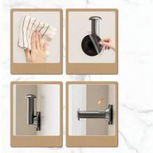 Powerful Suction Cup Clothes Hanger Rack, Extendable Foldable Entryway Bag Hook, No Drilling Balcony Wall Mount Multi-Function Storage Rack, Home Laundry Drying Rack Organizer Hook, Bathroom Jewelry Stand - Black - View 5