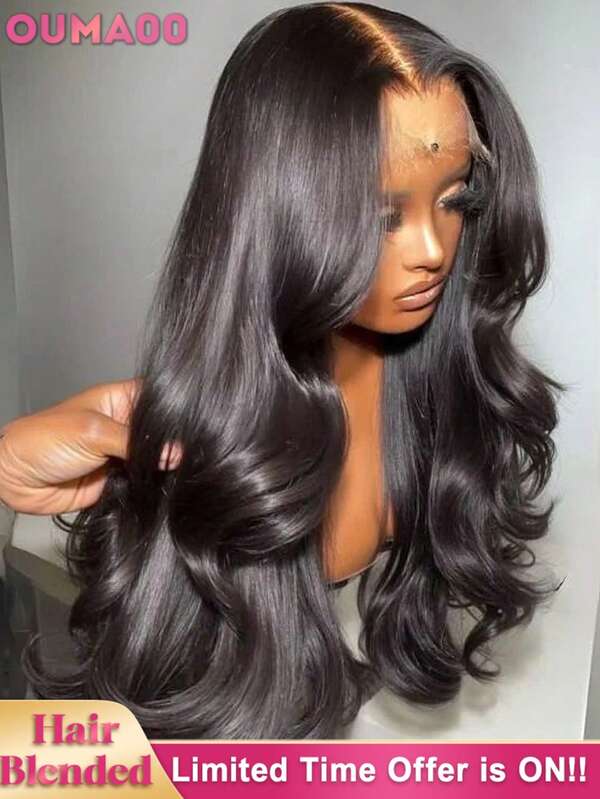 13x6 Body Wave Lace Front Wigs Human Blended Hair Pre Plucked 200% Density HD Transparent Lace Frontal Wigs Human Blended Hair For Women 5*5 4*4 Pre Cut Glueless Wigs With Baby Hair Brazilian Virgin Hair Soft And Natural Look Daily Wear Wig