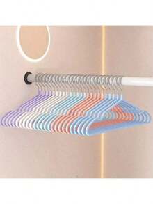 20/10 Pieces Baby Hangers, Children's Clothes Drying Racks, Durable Anti-Slip Drying Racks, Suitable For Bathrooms, Bedrooms, Closets, Wardrobes, Family, Dormitory Storage Organization, Made Of High Manganese Steel Core, Dipped Plastic Anti-Slip Surface, Excellent Anti-Slip Process