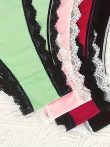 4PCS, Lace Underwear, Heart-Shaped Bow Triangle Underwear, Sexy, Soft And Breathable, Women's Full Coverage Underwear, Women's Lingerie&Underwear - Nhiều màu - Xem 9