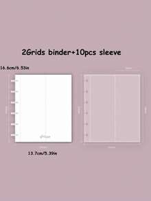 1pc偶像照片卡收藏册-4口袋塑料长方形照片套装含10本套装ins简约磨砂相册蘑菇扣活页竖版生活四格卡片册明星追星小卡片票据收纳册