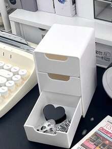 1 件迷你壁挂式三层收纳盒，节省空间的桌面化妆品收纳盒、梳妆镜柜，无需钻孔