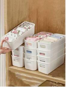 10 Pcs Plastic Storage Boxes, Multi-Functional Underwear And Sock Organizer, Drawer Dividers For Clothes, Bras And Accessories, Durable Closet Organization Containers For Home, Bedroom, Kitchen And Office Use, Space-Saving Storage Solutions To Keep Drawers Neat And Tidy (Lightweight, Washable And Reusable Plastic Material, Not Fragile Glass)