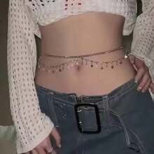 1 Exquisite Pentagram Sequin, Tassel Belt Chain Jewelry, Women's Beach Party Body Chain, Suitable For Beach Parties, Sexy Style, Shiny Style - 金色 - 查看 7