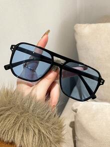 Óculos de Grau de Duplo Feixe Quadrado, Armação Larga Emagrecedora Sobremoldada, Armação de Óculos para Homens, Acessórios de Óculos