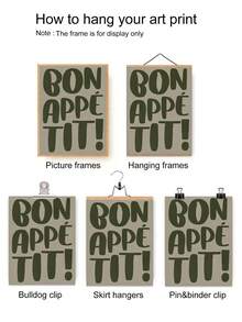 1pc Modern Typography, Elegant DesignFrameless Waterproof Wall Art - Minimalist Wall Art For Kitchen, Living Room, Bathroom Decor, Dining Room Wall Decor, Bedroom Decoration Decor