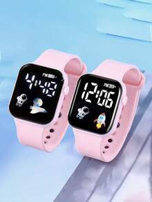 2 件女士休闲粉色不对称造型情侣手表，送给朋友的礼物 - 粉色 - 查看 5
