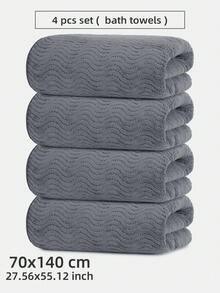 4 Pcs/Set Face Towels/Bath Towels Assorted Plain & Printed, Soft & Absorbent, Quick Drying, Suitable For Bathing, Washing Face, Bathroom, Hotel, Outdoor And Other Occasions Back To School For Beauty Salon Home Bathroom Shower Towels For Beaty Salon, Hotel Sports,Home Essentials, Towel, Skin Care