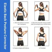 ComfortFit 秋冬姿势矫正器，男女适用 - 可调节、透气的矫形支架 - 无缝上背部、脊柱、颈部和肩部支撑 - 适合日常佩戴，锁骨稳定 - 黑色 - 查看 9