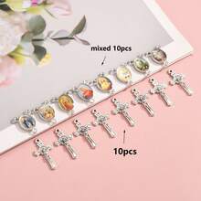 20 Stücke klassische gemischte Portrait Einzelloch & 3-Loch Anhänger, geeignet für DIY Halskette, Armband mit Kreuz (10 Stücke + 10 Stücke)