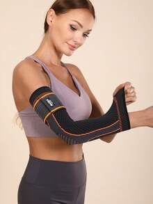 JINGBA SUPPORT 1pc Unisex Elastic Breathable Elbow Sleeve - Multi-Color Compression Elbow Support With Adjustable Strap, Suitable For Sports And Daily Wear - Multicolor - View 6