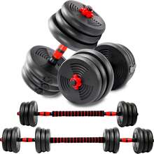 Adjustable Dumbbell Set,44lbs Free Weights Set, 3 In 1 Weight Set Used As Dumbbell, Barbell, Push Up Stand, Fitness Exercise For Home Gym Suitable Men/Women - QUẠT-44POUNDS - Xem 7