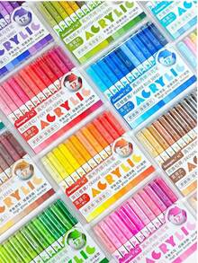 GuangNa 168 Vibrant Colors Acrylic Paint Markers | Bullet Tip (1.2mm) For Sharp Lines | High Coverage & Large Ink Capacity | 14 Sets, 12/Pack - Art, Crafts, Journaling Essential, Gift For Back To School