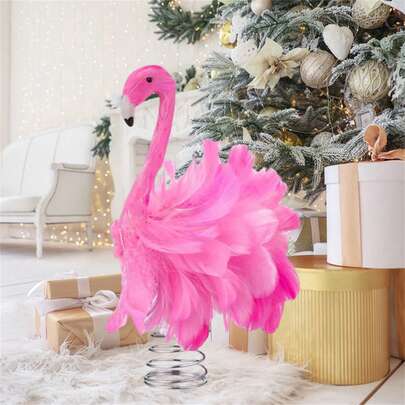 Elevate Your Holiday Spirit With Our Flamingo Christmas Tree Topper – Perfect Home Decoration For A Festive Winter Party Ornament