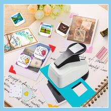 Paper Cutter Hole Punches Punchers Tool 0.7 Inch 18mm Square Holes Shapes Suitable For DIY Photo Paper Art Craft Scrapbooking School Students Fashion Daily Portable