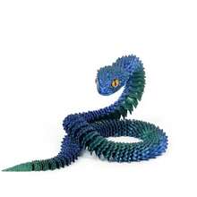 1 Pc 30cm Articulated Viper Statue - 3D Printed Soft Posable Snake Toy With Snake Egg, Mythological Creature Design, Home Decor Stress Relief Toy, Suitable For Christmas, Halloween And Other Holiday Gifts, Suitable For Ages 14+ (Random Eye Color), Fidget Toy, 3D Printed Animal - Viper, 3D Snake, Mini 3D Printed Animal, 3D Printed Snake, 3D Printed Snake With Egg