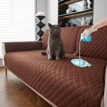 1 件纯色格子防水防滑薄宠物毯，适合小型/中型/大型猫狗，适用于卧室、客厅宠物沙发套（按件出售，非全套） - 黑色 - 查看 13