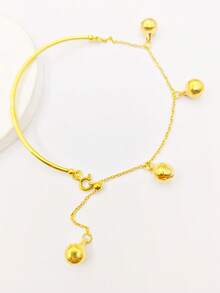 1件纪念毕业季半缝饰品扣圆线钢球流苏手链多种款式女士时尚星星月亮铃铛手链生日礼物饰品 - 金色 - 查看 17