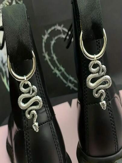 2 Piezas/set Gran Colgante Con Forma De Pitón Para Zapatos / Botas