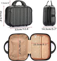 Neceser de Viaje Rígido, Cosmetiquera de viaje rigida, Maleta para Cosméticos y Joyería, Rosa Dorado,negro, plata, marino. - 1 - Ver 5