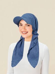 1pc Women's Curve Brim Turban Hat, Classic Solid Color Breathable Versatile Outdoors Sun Protection Casual Baseball Cap Turban, Suitable For Daily Wear
